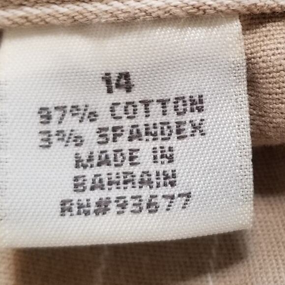 St Johns Bay Women's Beige White Color Striped Stretch Capri Pants Size 14 - Picture 5 of 7